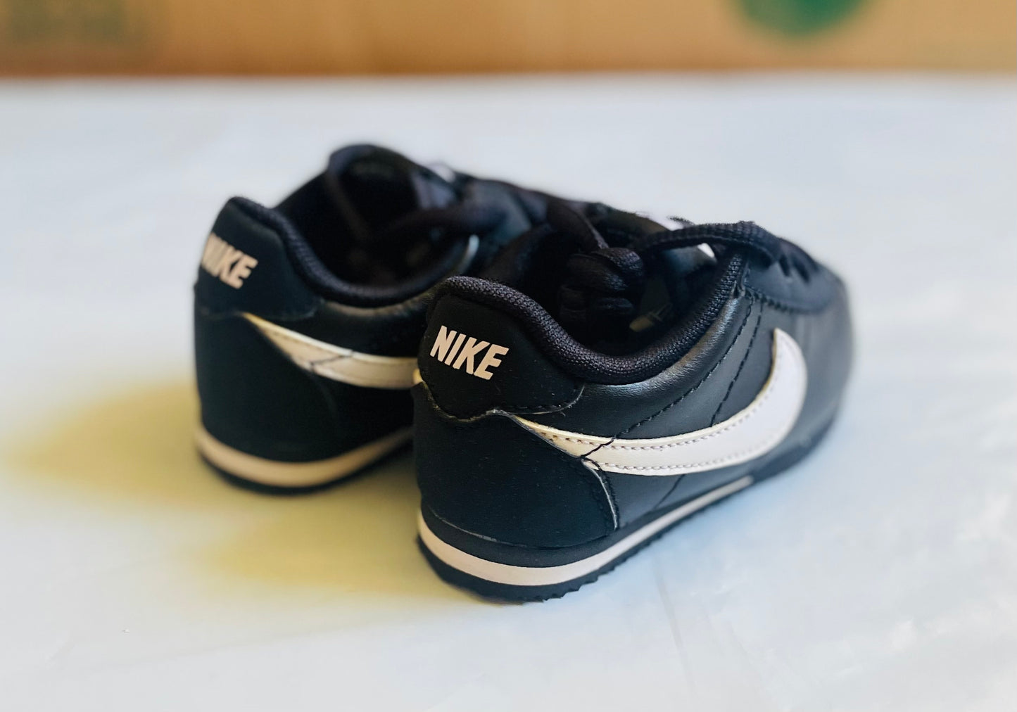Cortez (TD) bk/wht leather infants
