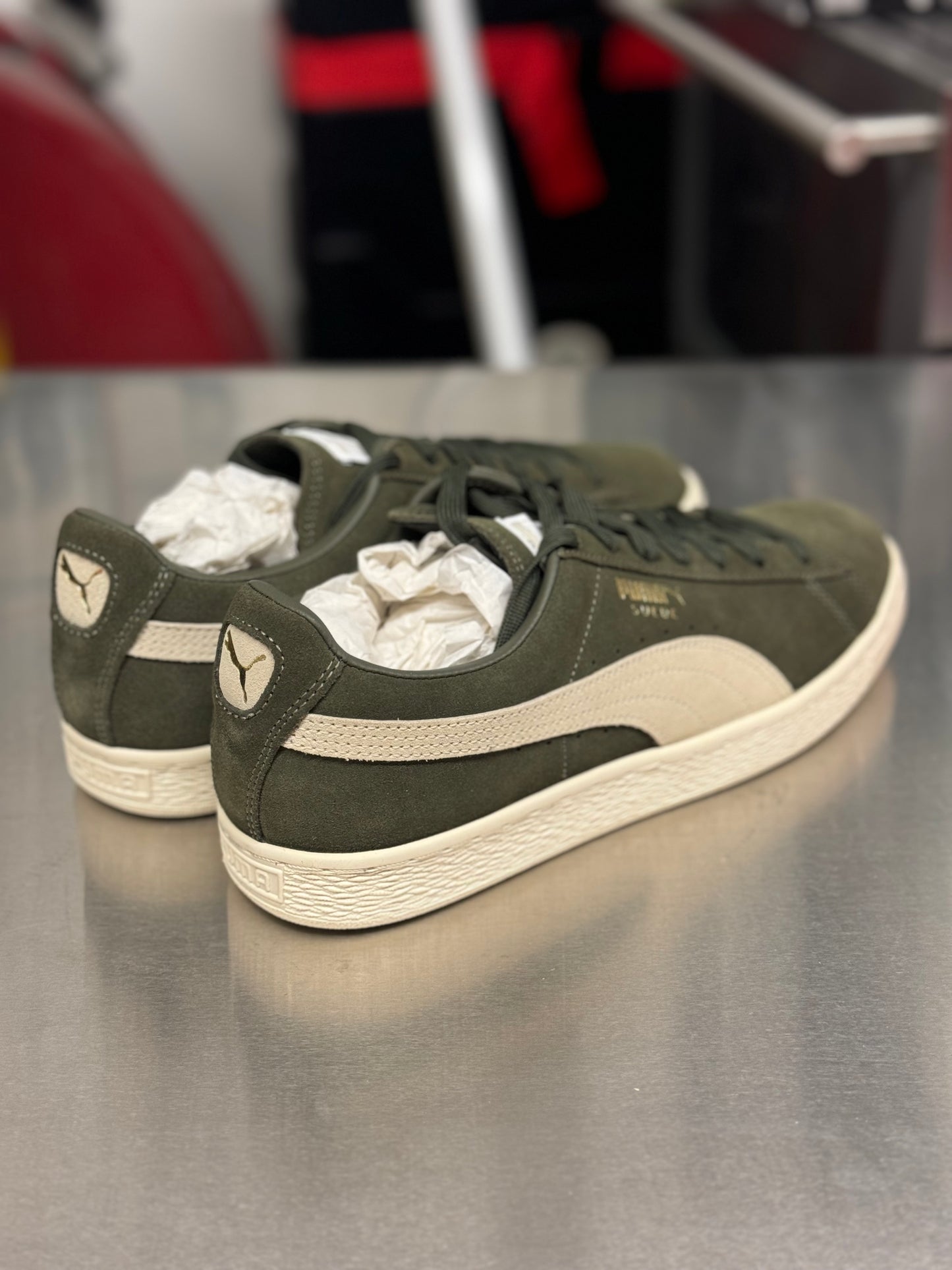 Suede Classic olive night-birch