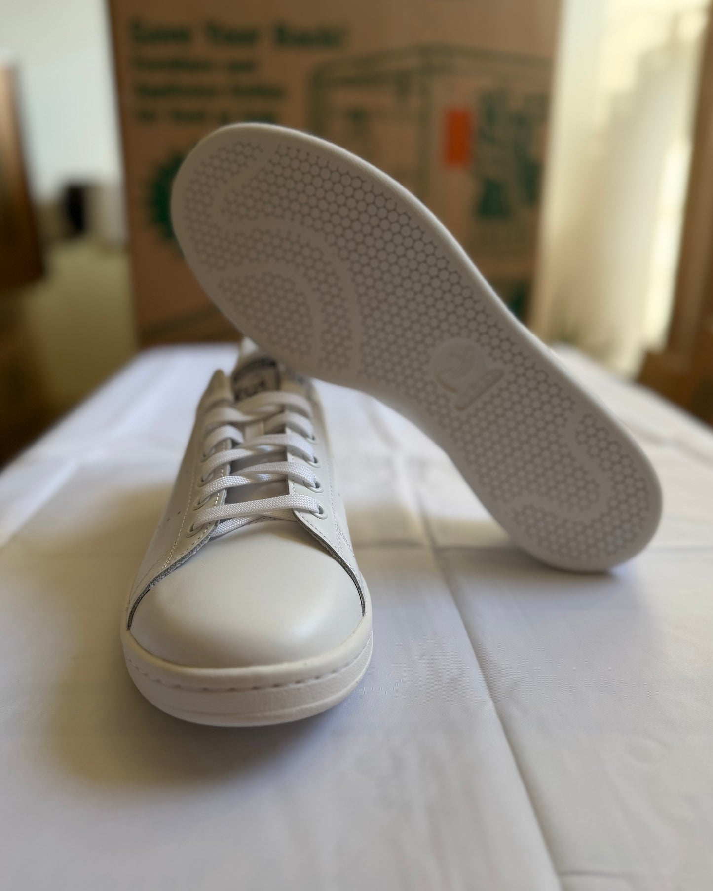Stan Smith White/Navy Mens-Adidas