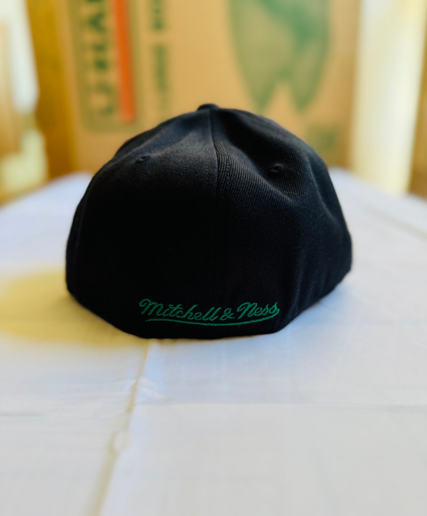 M&N Seattle Supersonics Foundation Script Fitted Hat