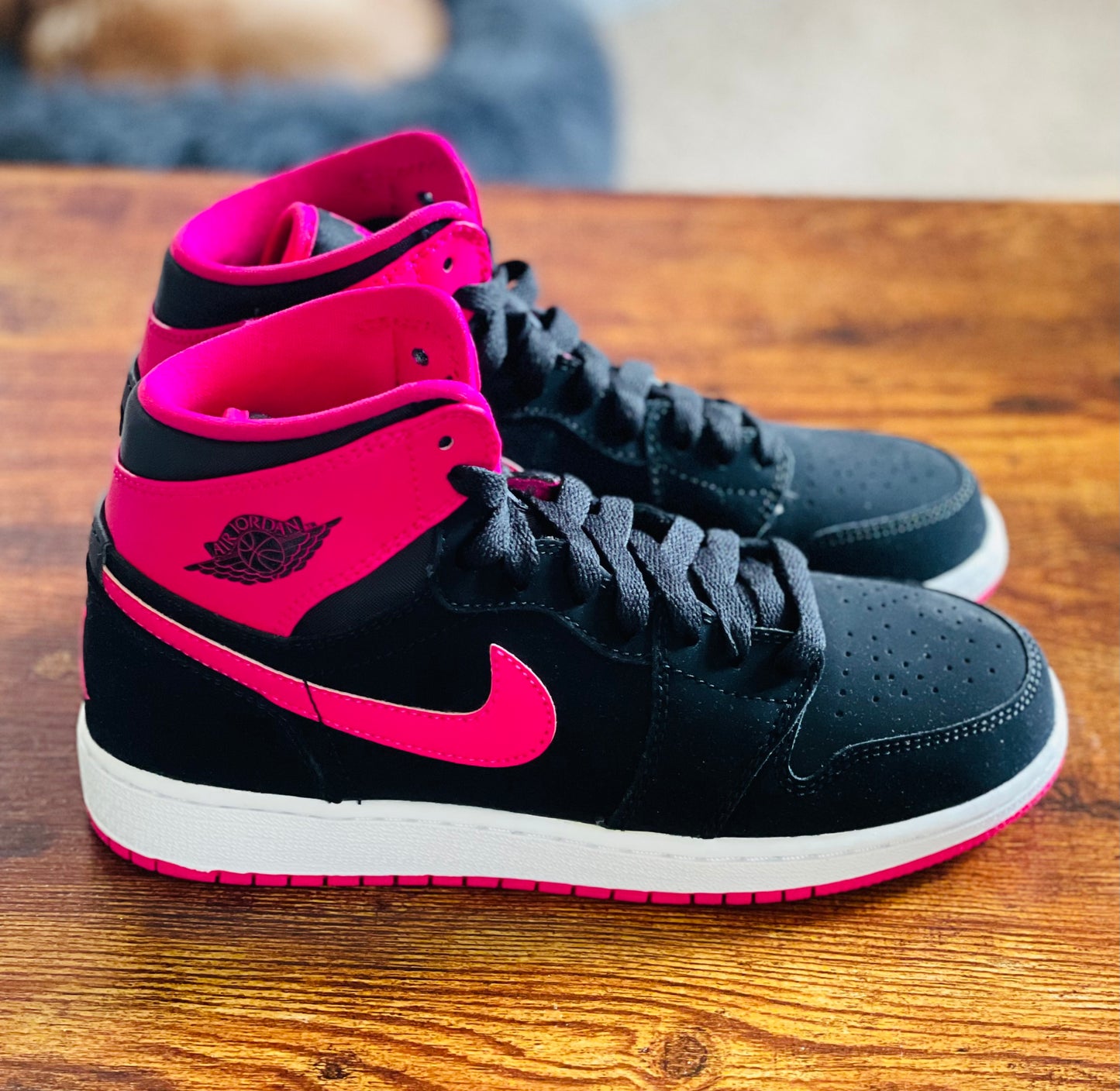 Jordan 1 Retro High Juniors blk/vvd pink-wht-vvd pnk