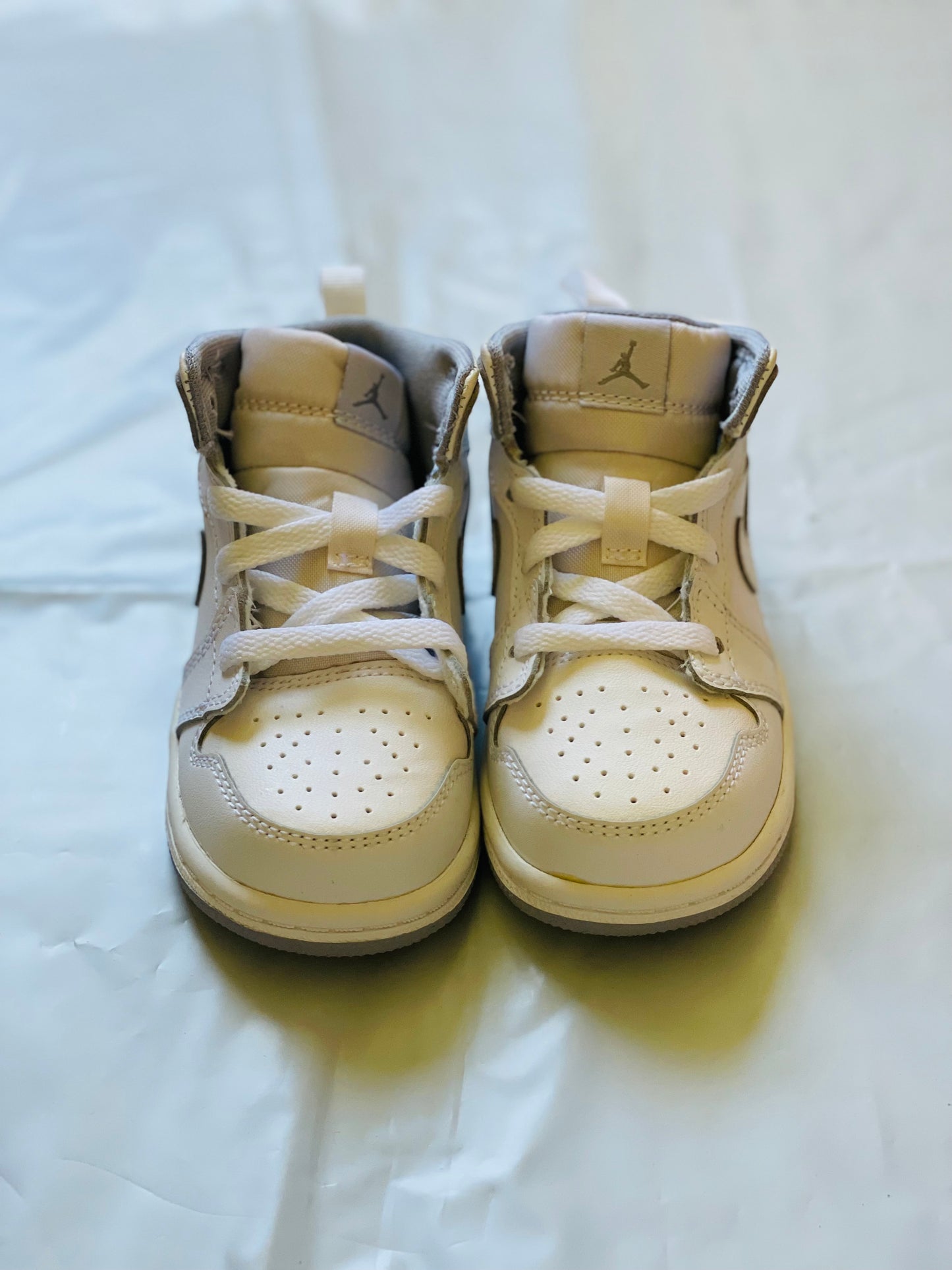 Jordan 1 Mid Toddlers White/Wolf Grey