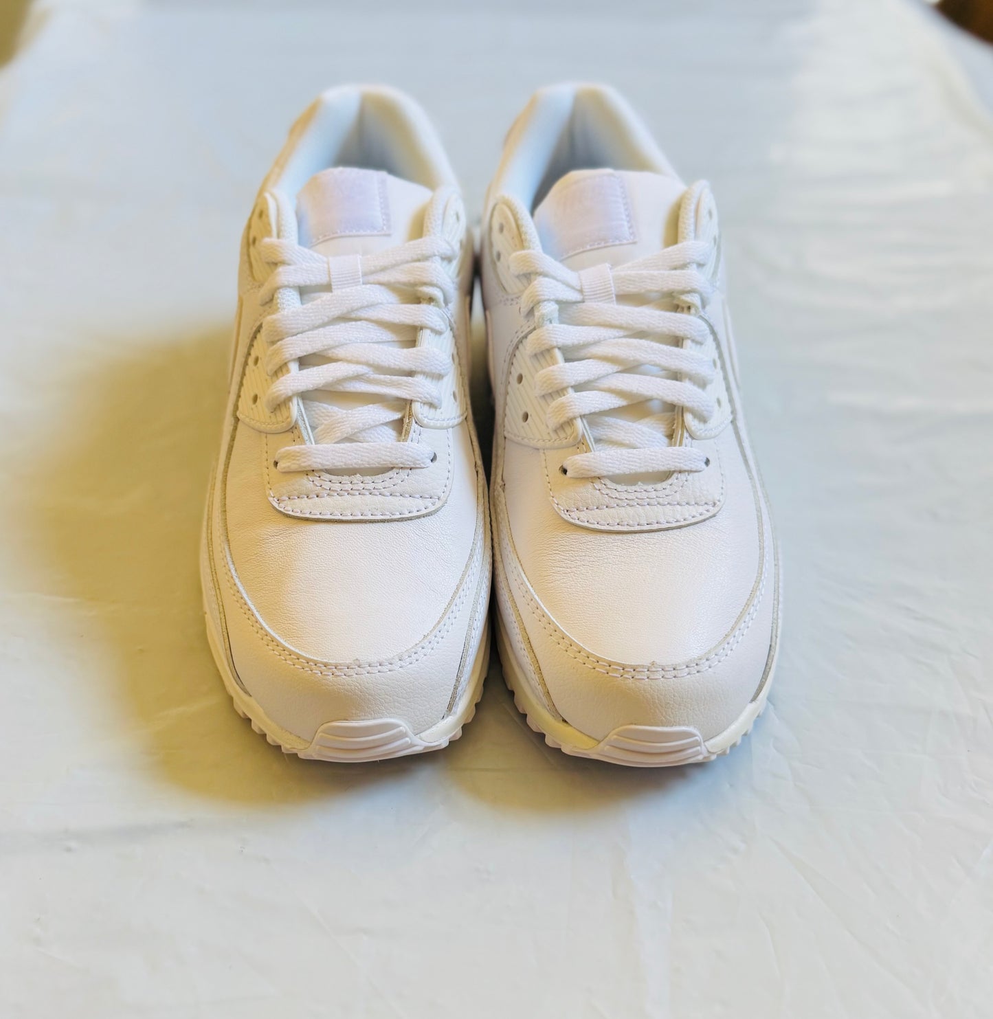 Nike Air Max 90 LTR 2020 Mens triple white yellowed SZ 10B