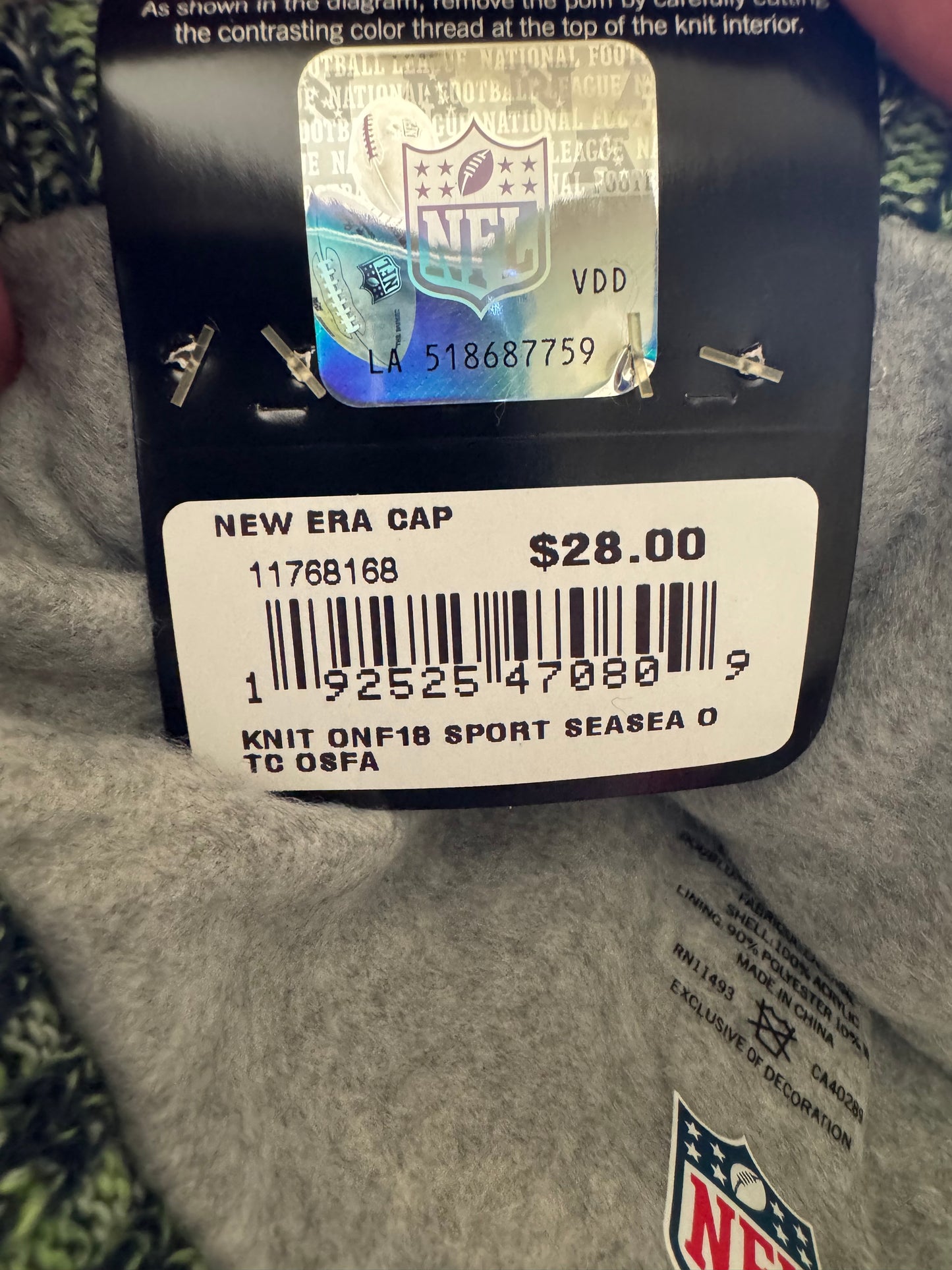 New Era Seattle Seahawks Knit Cap w/ Pom