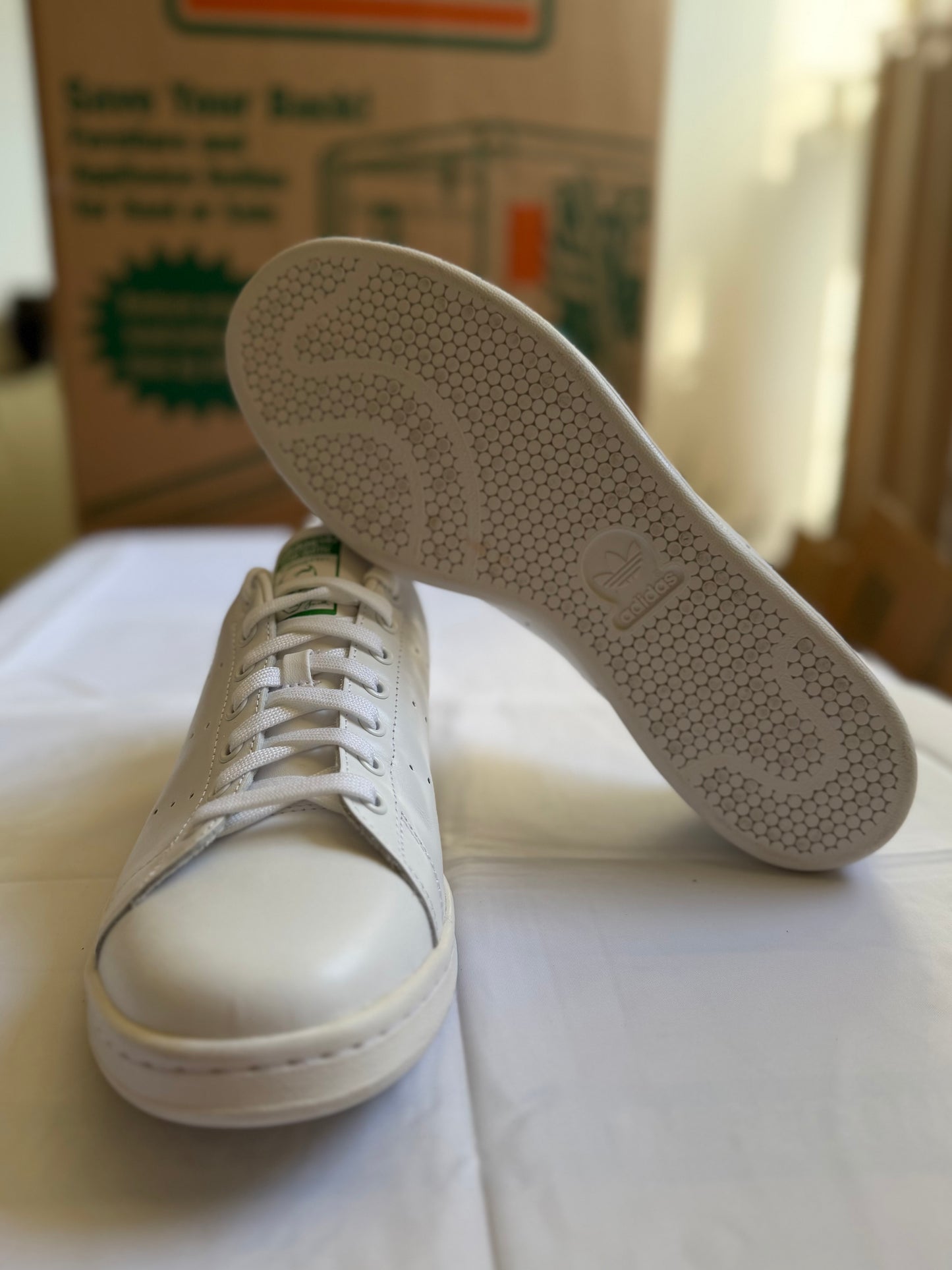 Stan Smith White w Green Mens-Adidas