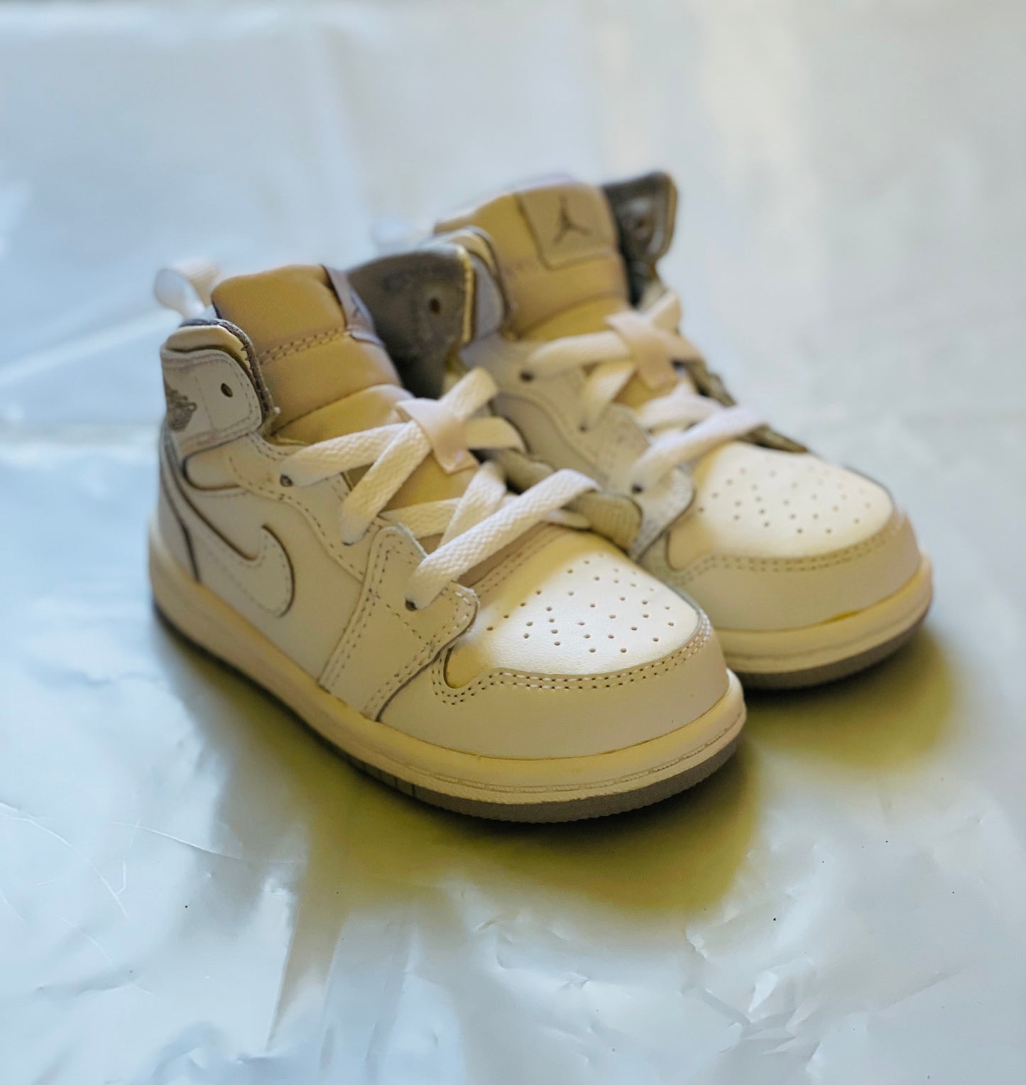 Jordan 1 Mid Toddlers White/Wolf Grey