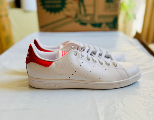 Stan Smith White/Collegiate Red Mens-Adidas