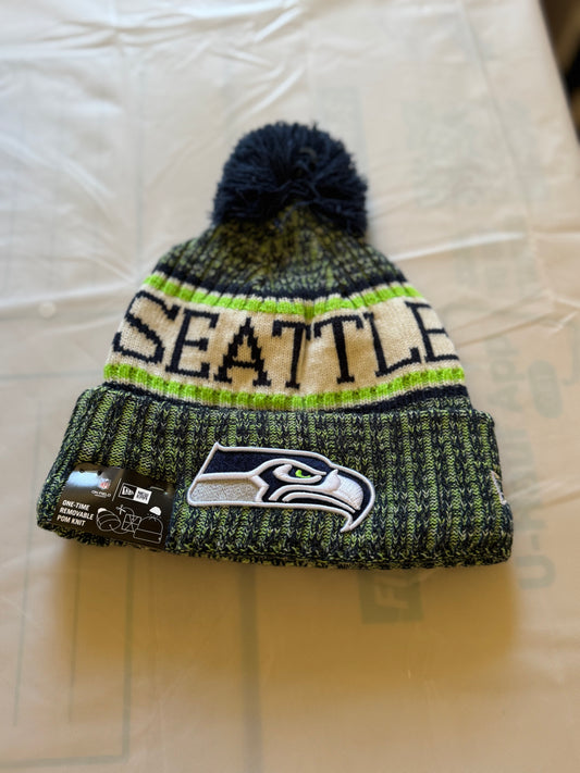 New Era Seattle Seahawks Knit Cap w/ Pom