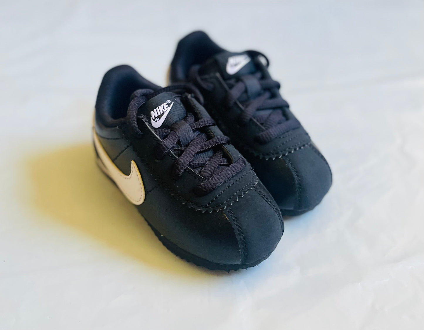 Cortez (TD) bk/wht leather infants