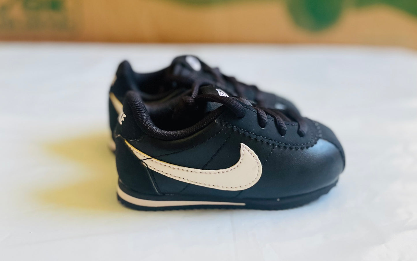 Cortez (TD) bk/wht leather infants