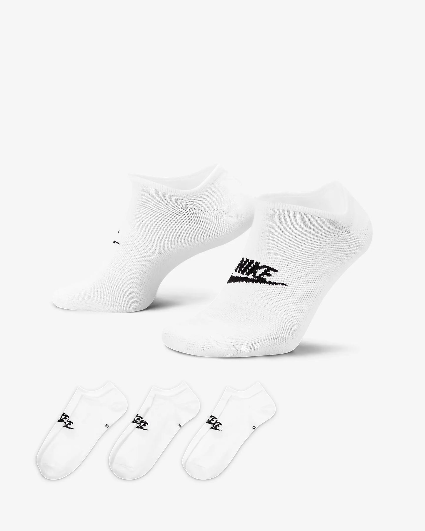 Nike Everyday Essential No Show Socks 3pk Wht S