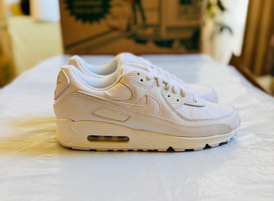 Nike Air Max 90 LTR 2020 Mens triple white yellowed SZ 10B