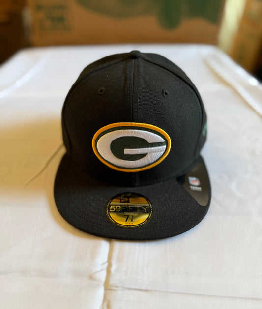 New Era Greenbay Packers 59Fifty Fitted Black Hat