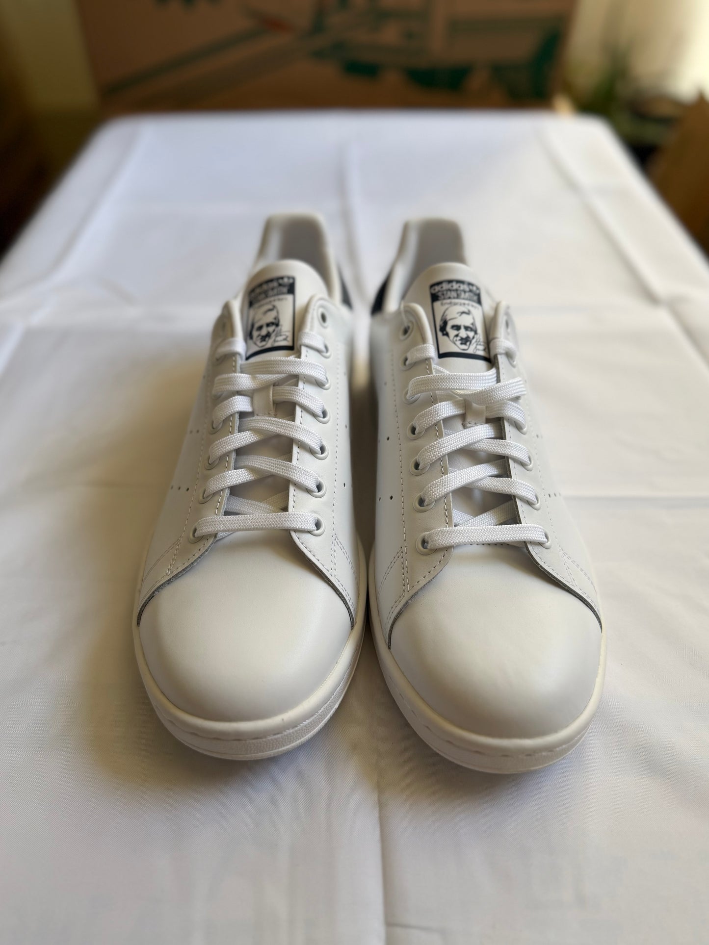Stan Smith White/Navy Mens-Adidas