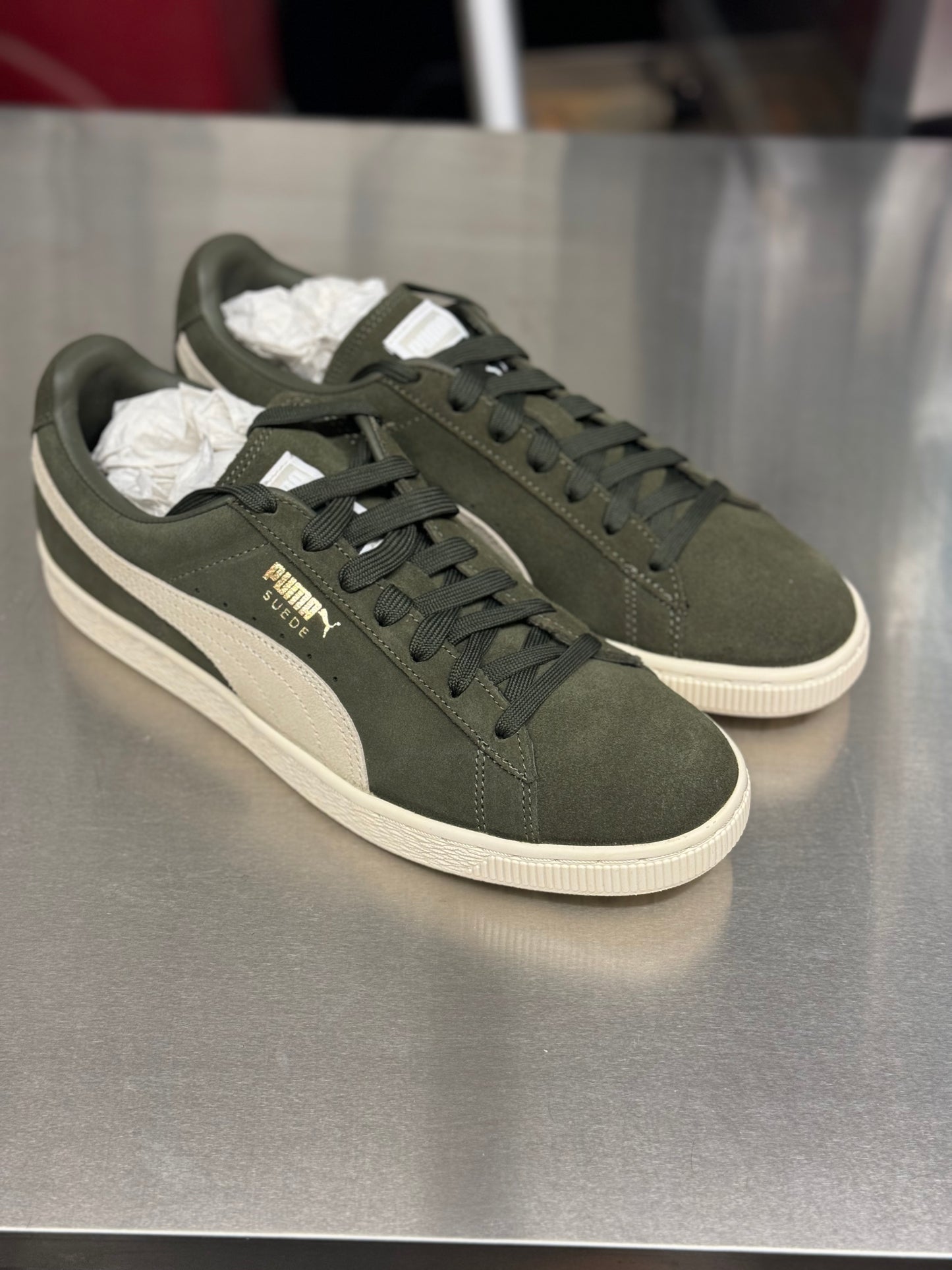 Suede Classic olive night-birch