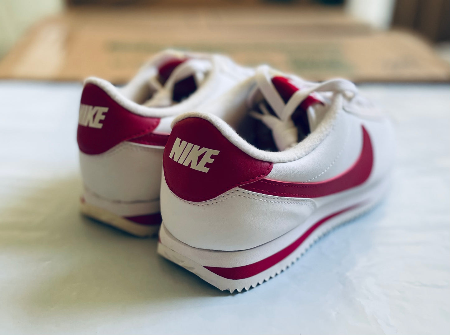 Cortez Basic Lea wht/gym red