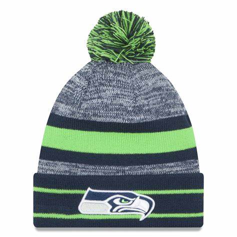 New Era Seattle Seahawks Knit Cap w// Pom