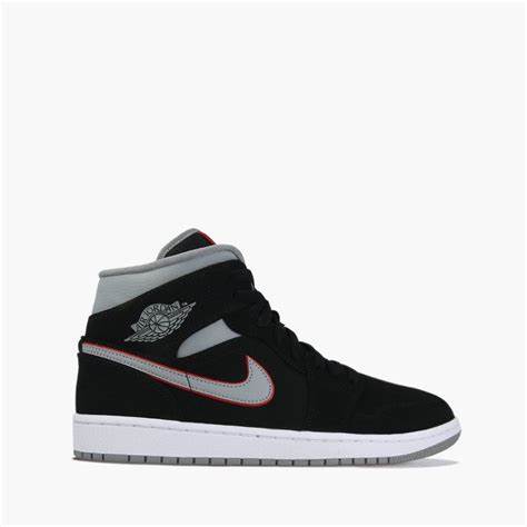 Jordan 1 Mid Mens blk/particle gry-wht