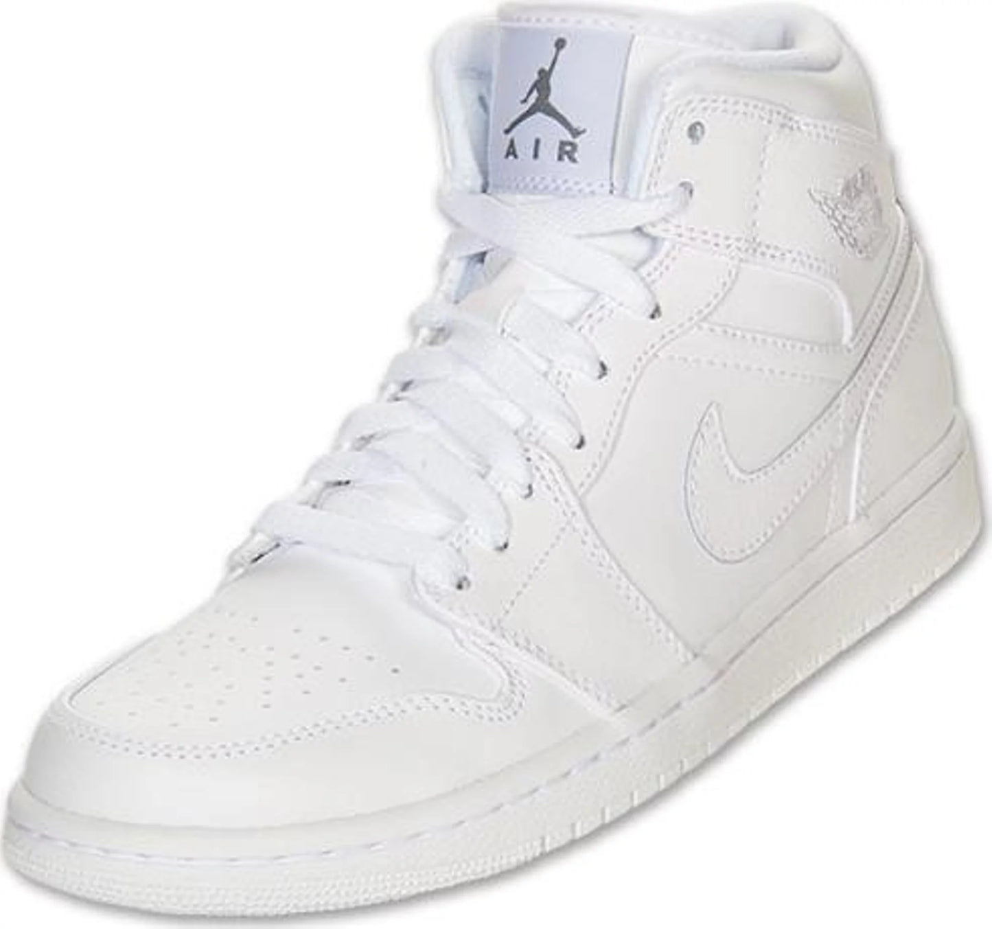 Jordan 1 Mid Mens wht/wht-cool gry