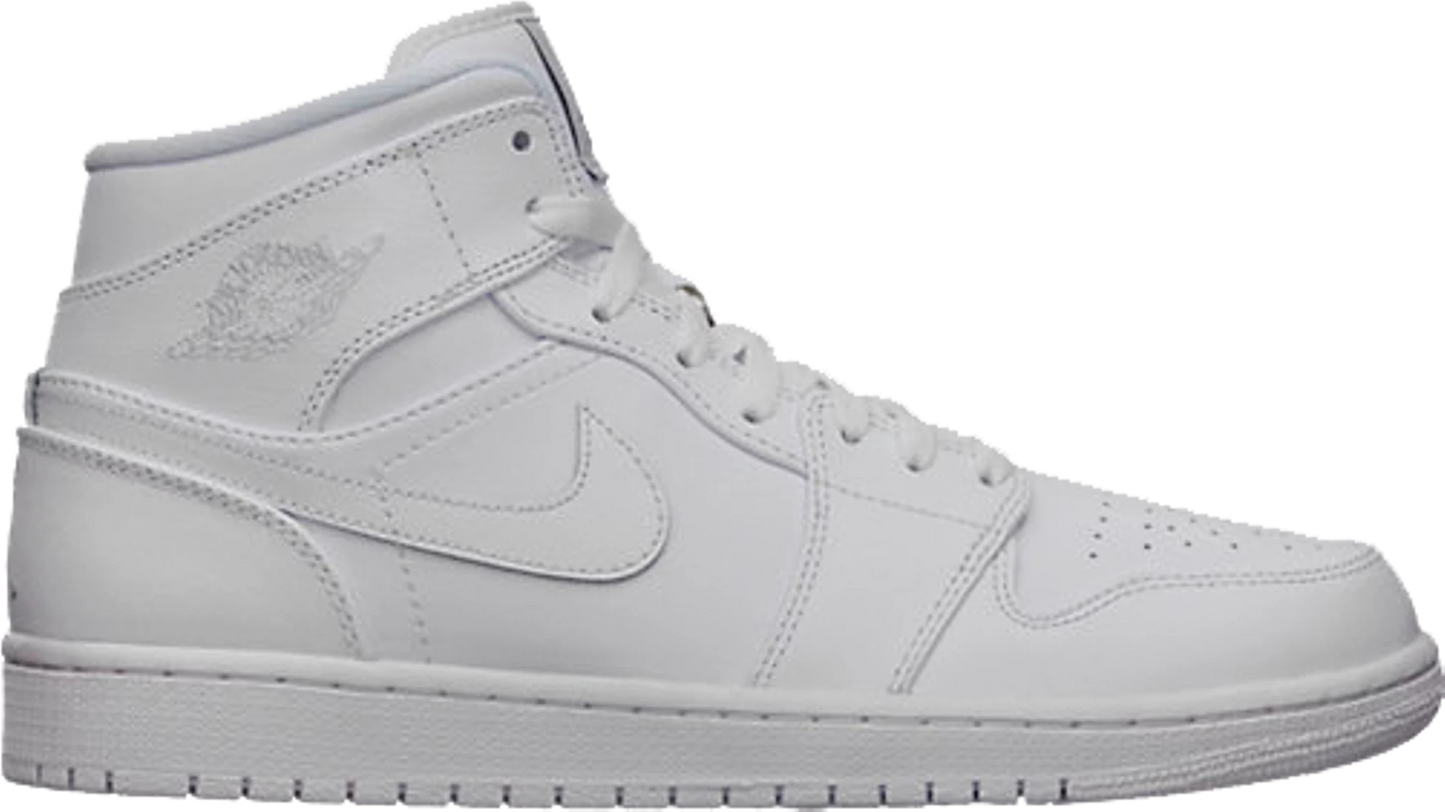 Jordan 1 Mid Mens wht/wht-cool gry