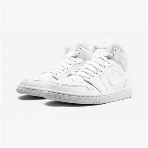 Jordan 1 Mid Mens wht/pure platinum-wht