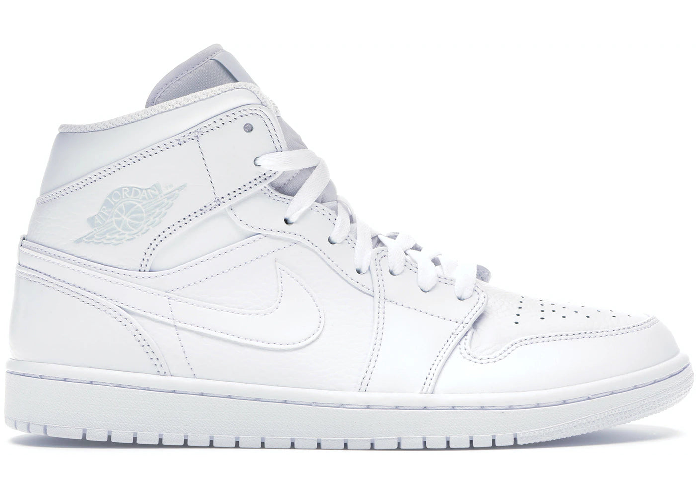 Jordan 1 Mid Mens wht/pure platinum-wht