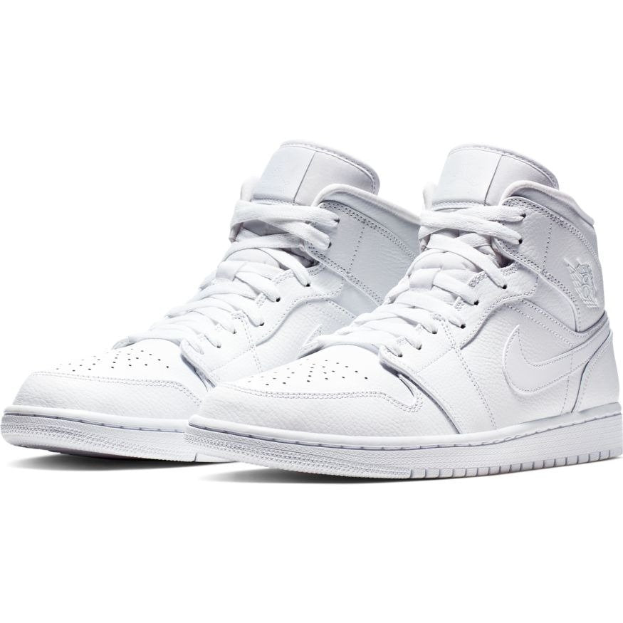 Jordan 1 Mid Mens Triple White