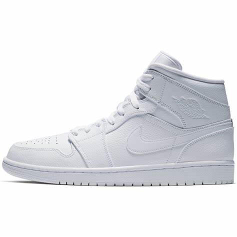 Jordan 1 Mid Mens Triple White