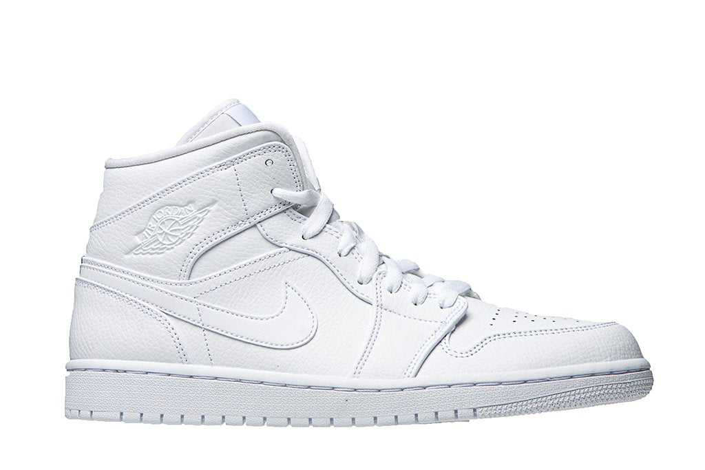 Jordan 1 Mid Mens Triple White