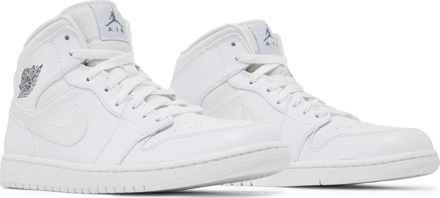 Jordan 1 Mid Mens wht/cool gry-wht