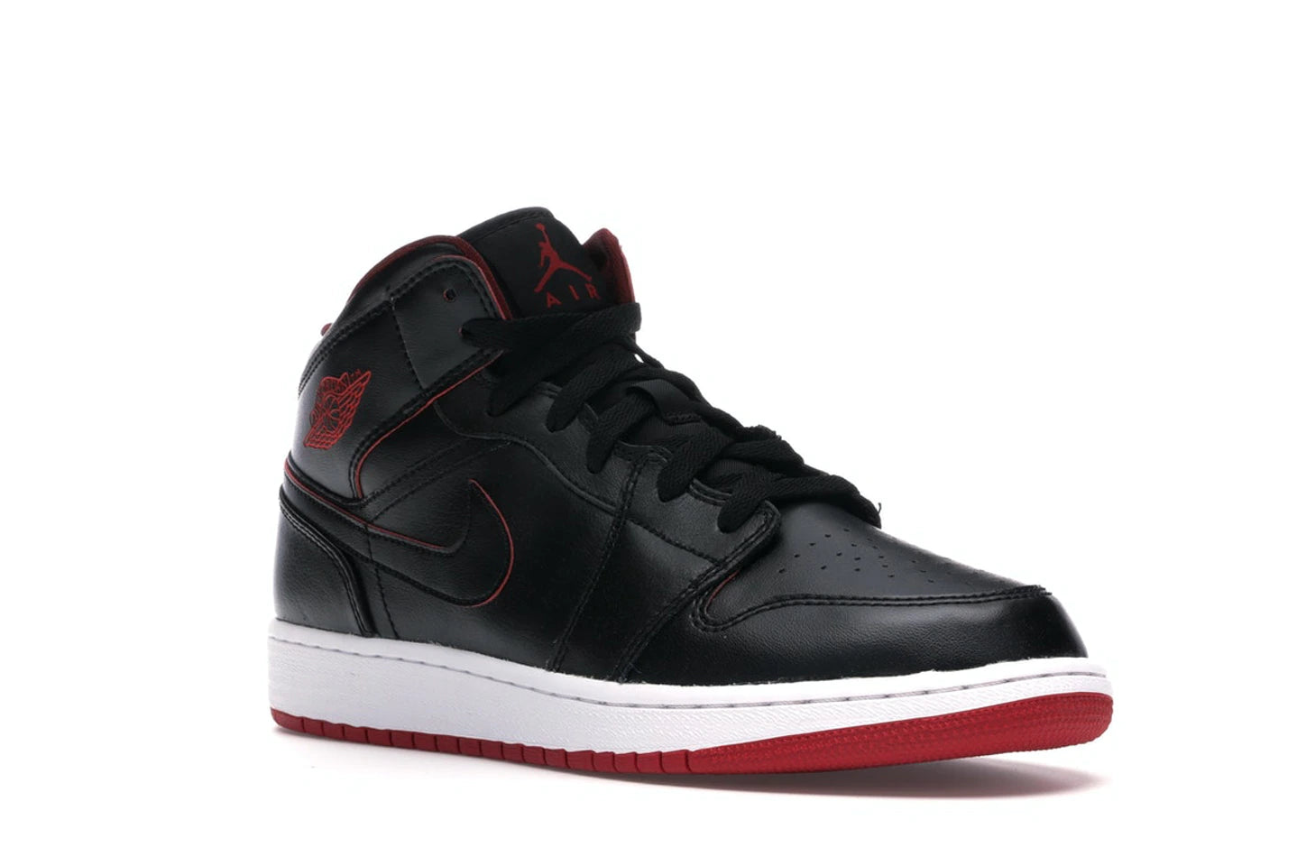 Jordan 1 Mid Juniors blk/blk-wht-gym red