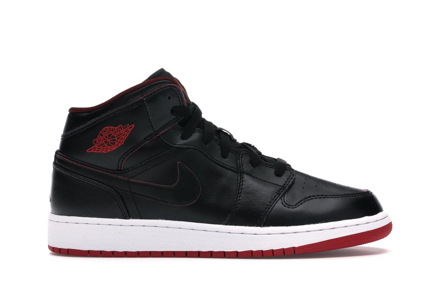 Jordan 1 Mid Juniors blk/blk-wht-gym red