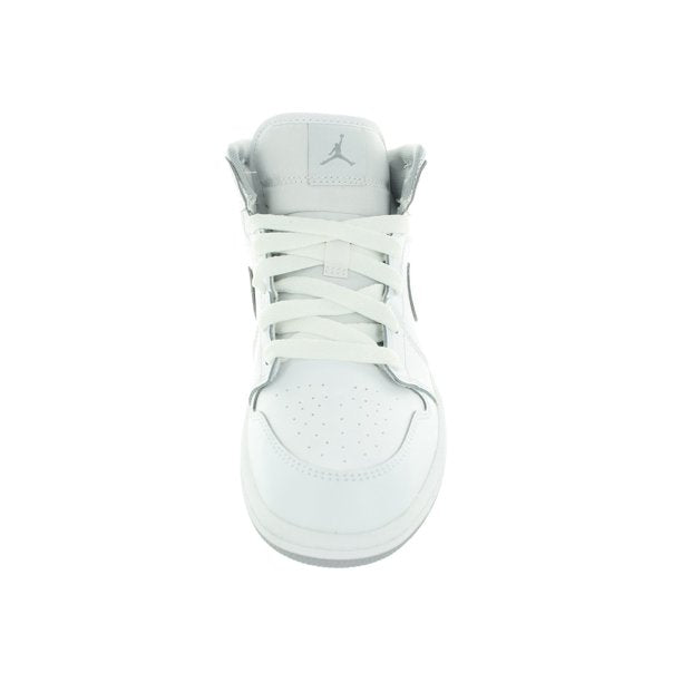 Jordan 1 Mid Kids White/Wolf Grey