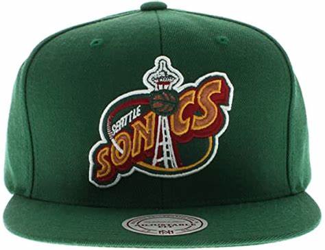 M&N Seattle Sonics Snapback English Dropback Hat