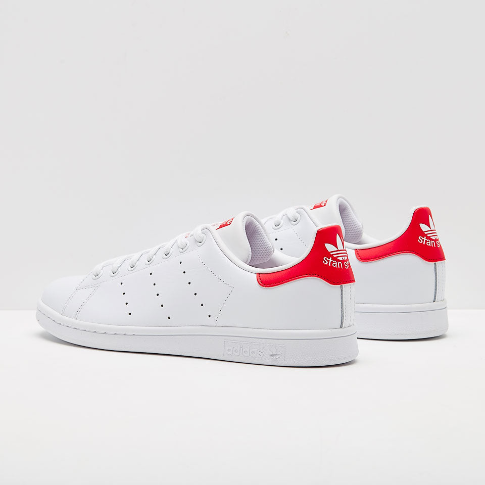 Stan Smith White/Collegiate Red Mens-Adidas