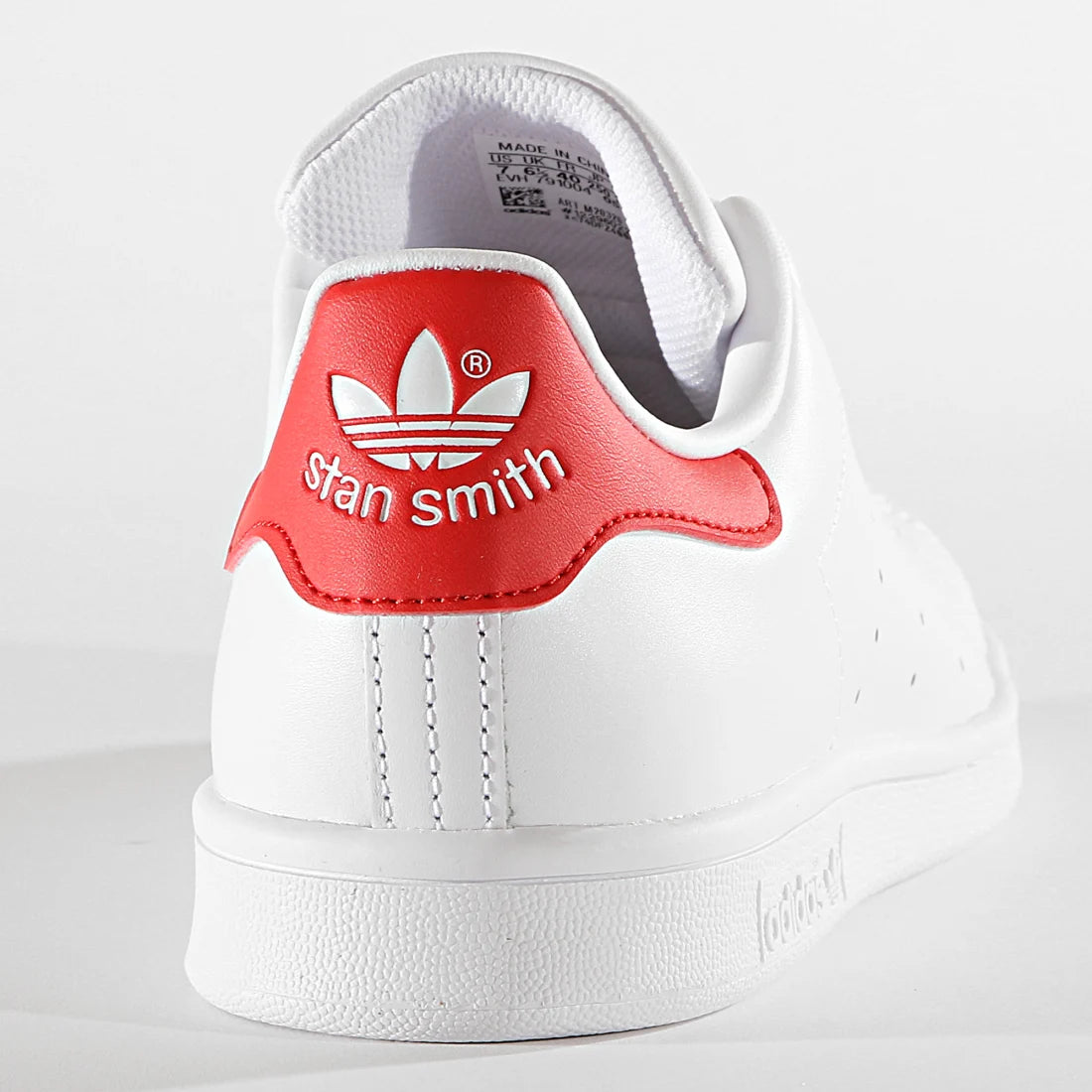 Stan Smith White/Collegiate Red Mens-Adidas