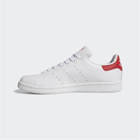 Stan Smith White/Collegiate Red Mens-Adidas